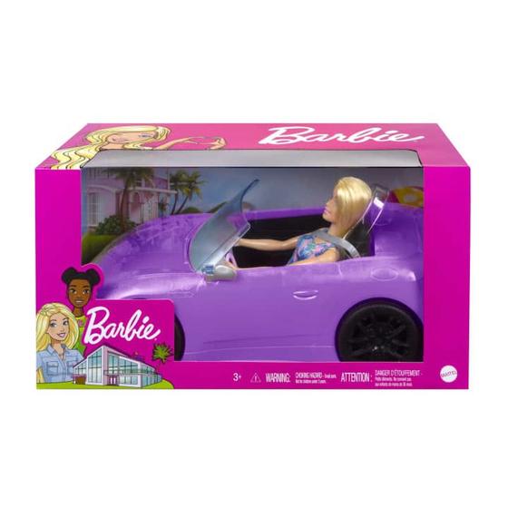 Imagem de Carro Conversível Roxo c/ Boneca Barbie - Mattel