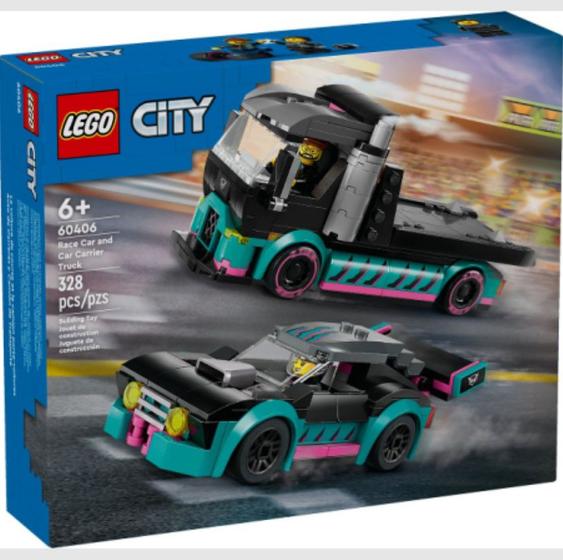 Imagem de Carro de Corrida e Caminhão Cegonha - Lego 60406