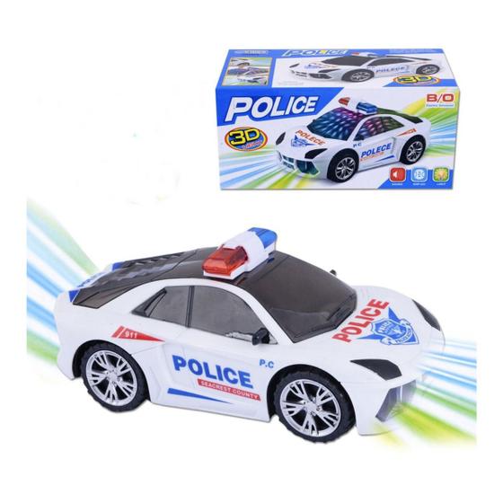 Imagem de Carro de Policia  Brinquedo Som Luz e Movimento 3D