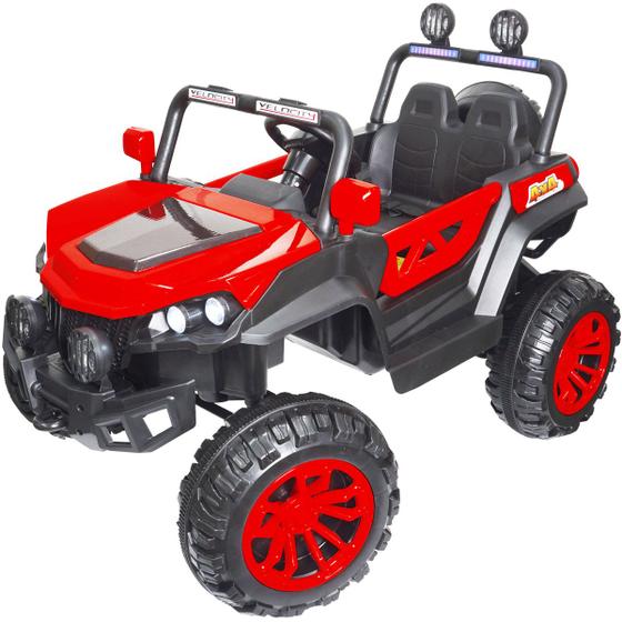 Imagem de Carro Elétrico 12V Infantil Utv Buggy Controle Som Bluetooth Usb Luzes Vermelho Brinqway BW-085VM