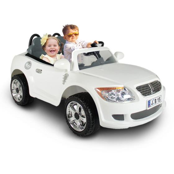 Carro Elétrico Carrinho Infantil Conversível Esportivo Branco 2 Lugares ...