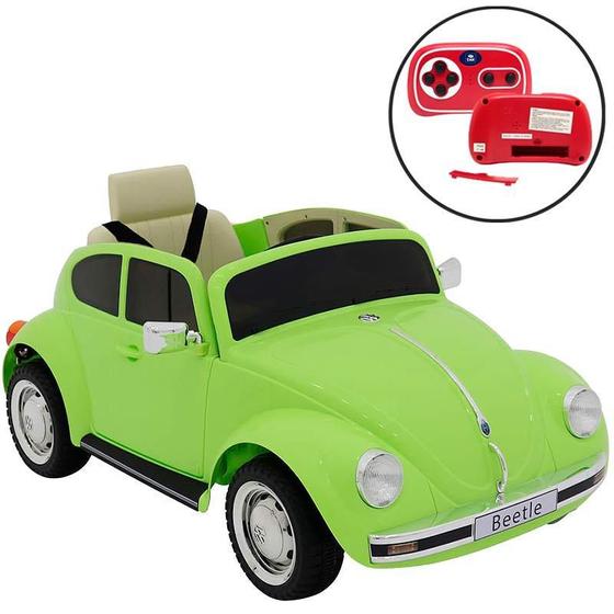 Imagem de Carro Elétrico Fusca Beetle 12V Verde com Controle Remoto 914003 BEL