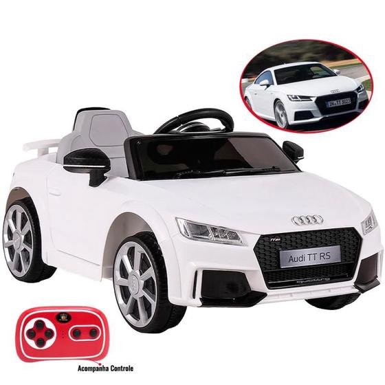 Imagem de Carro Elétrico Infantil 12V Audi TT RS Branco com Controle 921701 BEL  