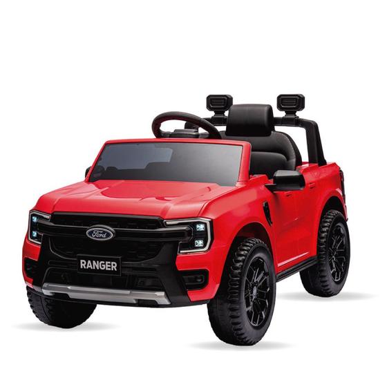 Imagem de Carro Elétrico Infantil Ford Ranger 12v com Controle Remoto Luz de Led e Volante com Sons de Corrida Zippy Toys