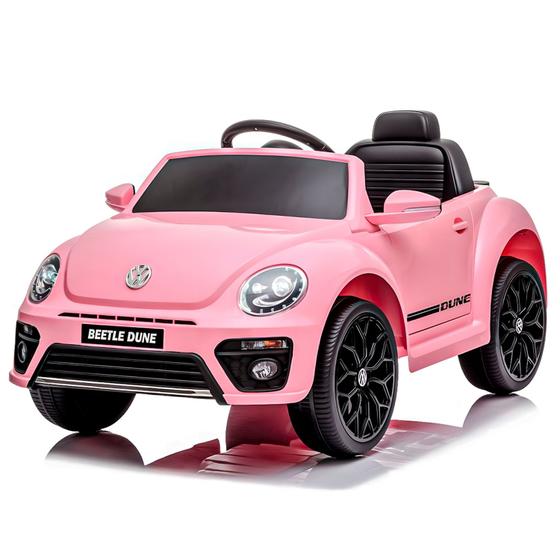 Imagem de Carro Elétrico Infantil Mini Fusca 6V Rosa Com Controle Remoto Música E Faról - Importway