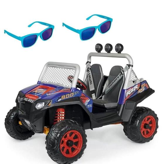 Imagem de Carro Elétrico Infantil Polaris Ranger Com 2 Un Oculos Azul