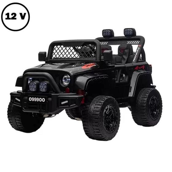 Imagem de Carro Elétrico Jipe Off Road 12V Com Controle Remoto Preto