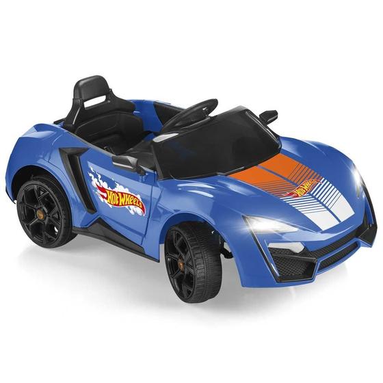 Imagem de Carro Elétrico Rádio Controle R/C Ride on Hot Wheels Azul 12V Multikids - BR1383