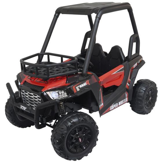 Imagem de Carro Elétrico Utv 12V Infantil Buggy Quadriciclo Controle Som Bluetooth Usb Luzes Vermelho Brinqway