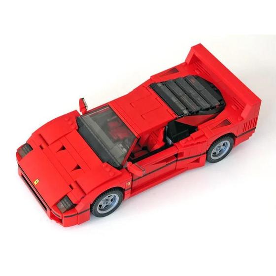 Imagem de Carro Esportivo F40 Clássico - Blocos de Construção DIY para Crianças (1192 Peças - MOC-49743)