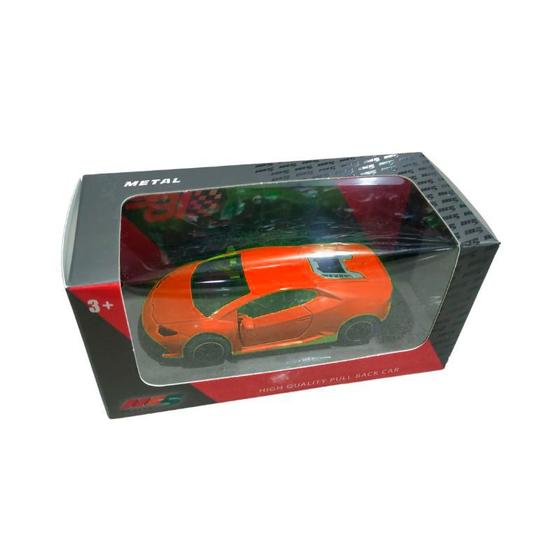 Imagem de Carro Esportivo Miniatura Lamborghini Huracan Laranja Escala 1:43 6843 - Dorémi