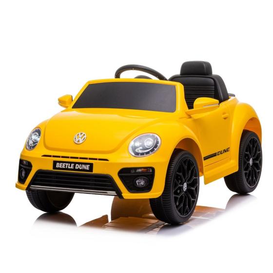 Imagem de Carro Infantil Elétrico Volkswagen Fusca Beetle Dune Amarelo