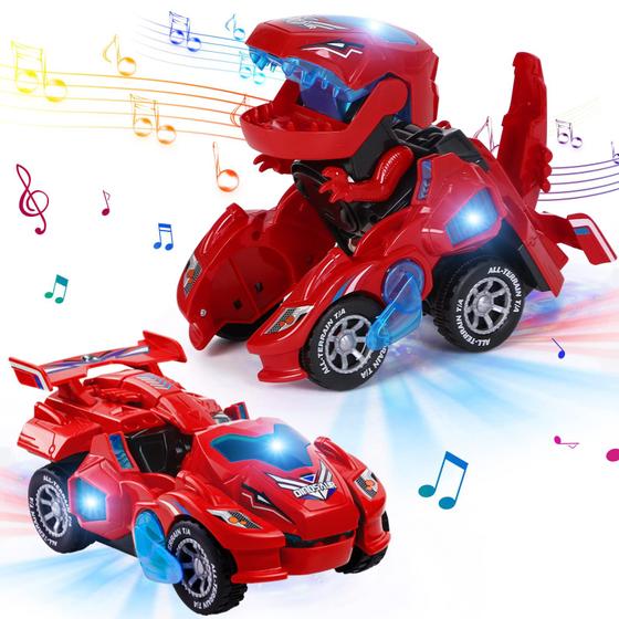 Imagem de Carro LED Toy Refasy Transforming Dinosaur com música 4Y+ Kids