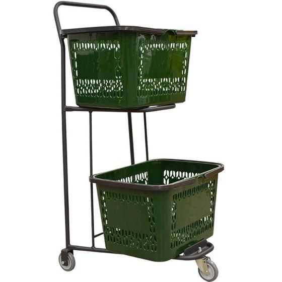Carro para compra com 2 cestas removíveis 50 litros Menor preço em Carro para compra com 2 cestas removíveis 50 litros