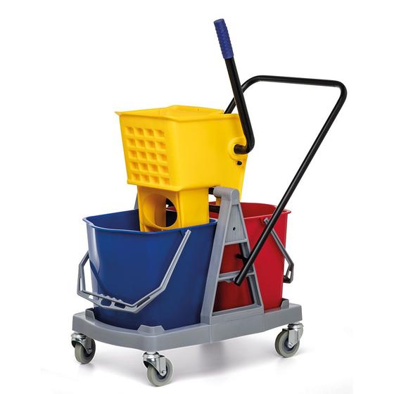 Imagem de Carro para Limpeza  Balde Duplo c/ Espremedor  34 litros  Nobre