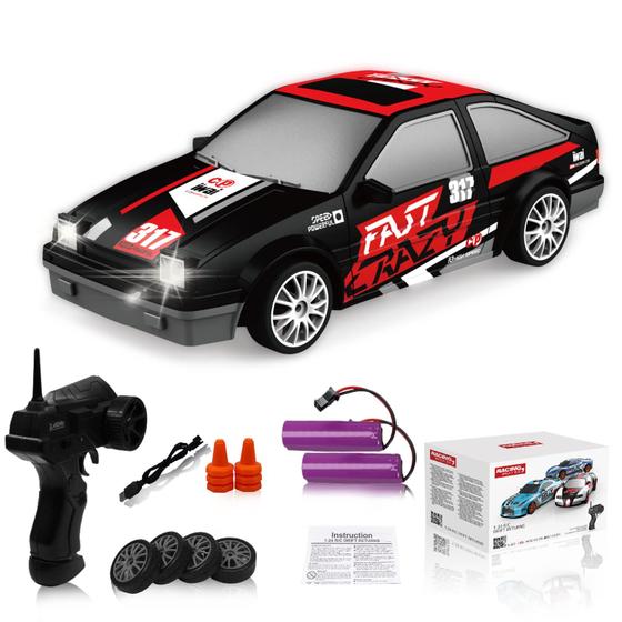 Imagem de Carro RC Drift Desdoni 1:24 4WD - 2,4GHz, 15km/h com Luzes LED