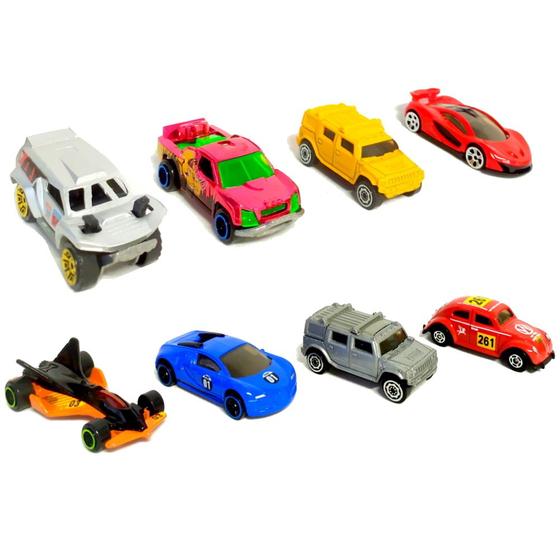 Imagem de Carro Roda Livre de Ferro Radicais com 8 Carrinhos Hot Cars Clássicos