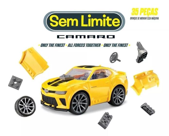 Imagem de Carro Sem Limite Camaro Para Montar 35 Peças 558 Roma