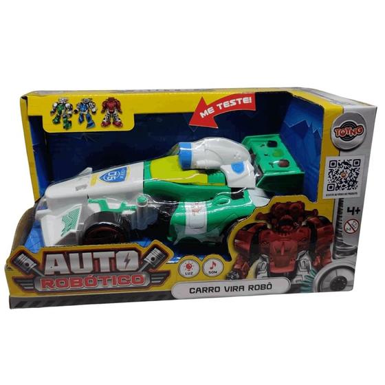 Imagem de Carro Transforma em Robô Com Som e Luz Verde 2 em 1 Toyng