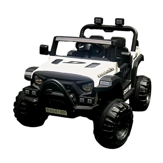 Imagem de Carro Utv Jipe Buggy Elétrico 12V Infantil Som Bluetooth Usb Luzes Controle Branco Brinqway Bw241