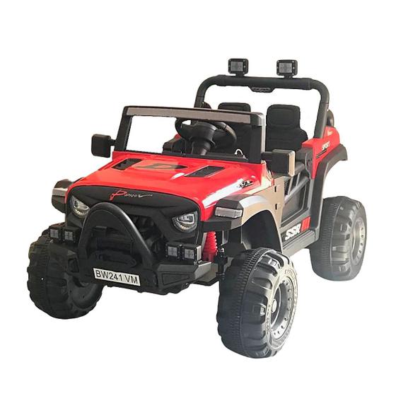 Imagem de Carro Utv Jipe Buggy Elétrico 12V Infantil Som Bluetooth Usb Luzes Controle Vermelho Brinqway Bw241