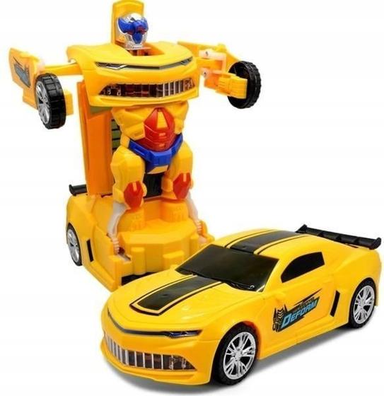 Imagem de Carro Vira Robo Som Luz Carrinho Brinquedo Camaro Pilha