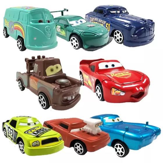 Imagem de Carros de Brinquedo 8 Unidades Relâmpago Mcqueen e Amigos