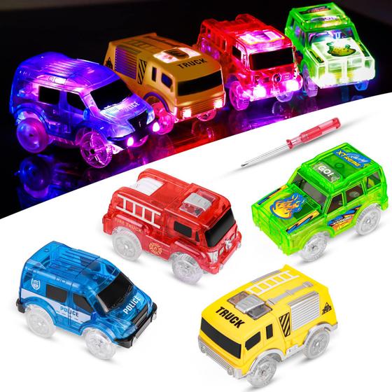 Imagem de Carros de esteira de reposição FancyWhoop Light Up Magic 5 LED x4