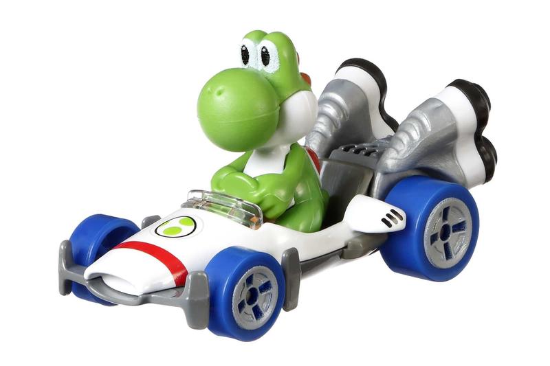 Imagem de Carros fundidos sob pressão Hot Wheels, personagens de Mario Kart, escala 1:64