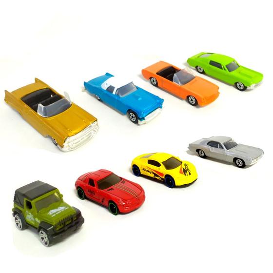 Imagem de Carros Radicais Metal Hot com Jipe e Conversíveis Clássicos   8 Carrinhos