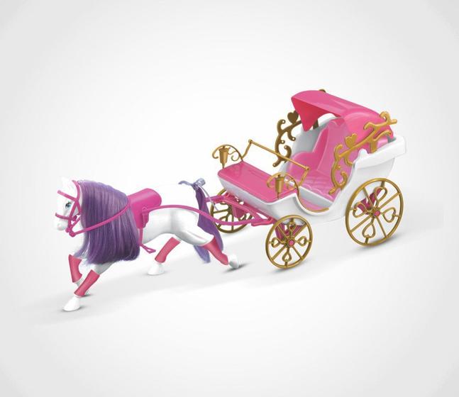 Imagem de Carruagem Real Com Cavalo P/ Princesa Baby Boneca Barbie