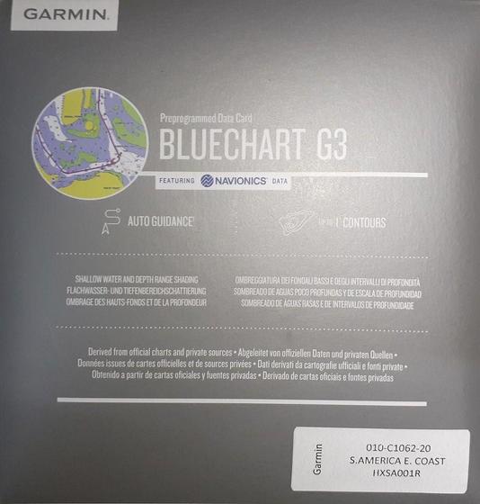 Imagem de Carta Nautica Garmin Bluechart G3 HD Costa leste da America do Sul