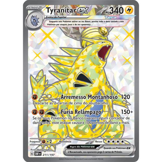 Imagem de Carta Pokémon - Tyranitar ex 211/197 - Obsidiana em Chamas - Copag