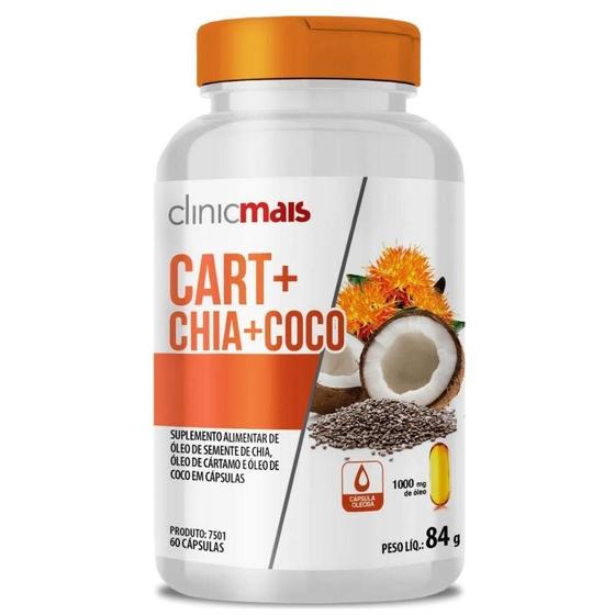 Imagem de Cartamo + Chia + Coco 1000Mg 60 Cápsulas - Clinicmais