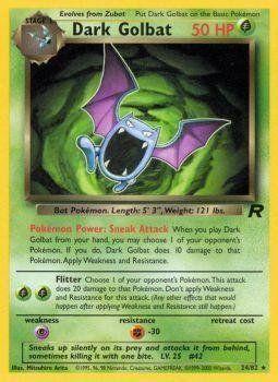 Imagem de Cartão colecionável Pokémon Dark Golbat (24) Team Rocket