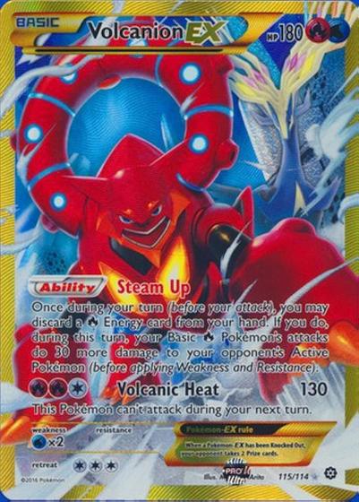 Imagem de Cartão colecionável Pokemon Volcanion-EX XY Steam Siege Holo 115/114