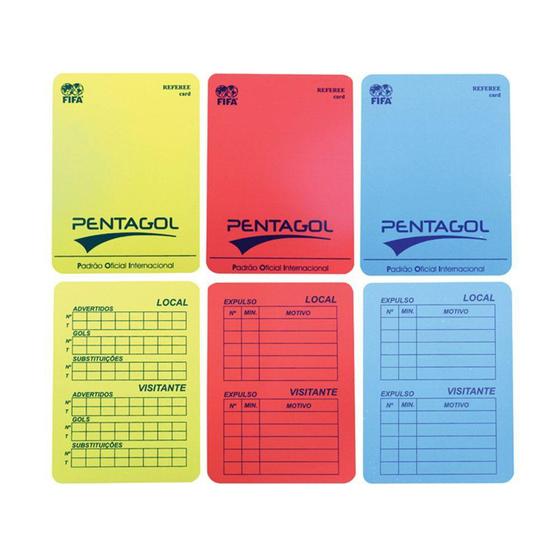 Imagem de Cartão de Arbitro de Futsal e Society - 3 cores - Pentagol