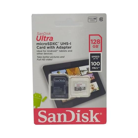 Imagem de Cartão De Memoria 128Gb Micro Sd Ultra 100Mb/S C10 Sandisk