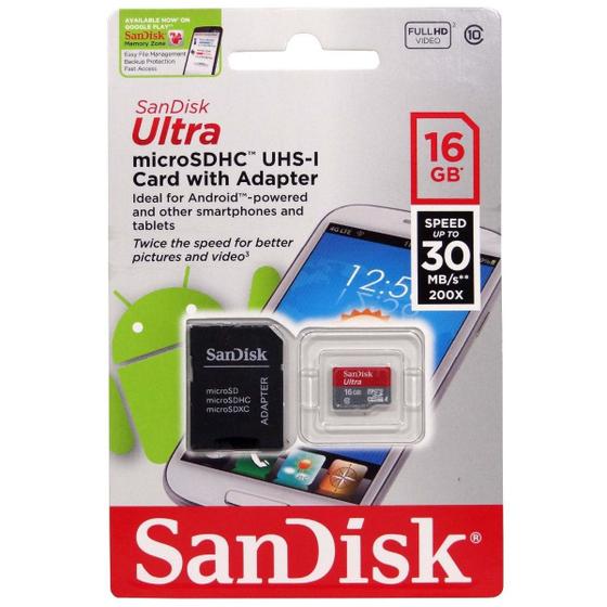 Imagem de Cartão de Memória 16GB Micro SD Classe 10 Sandisk Ultra