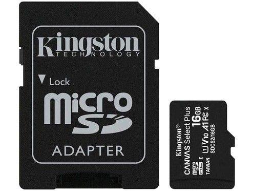 Cartão de Memória 16GB Micro SD Kingston 10 Menor preço em Cartão de Memória 16GB Micro SD Kingston 10