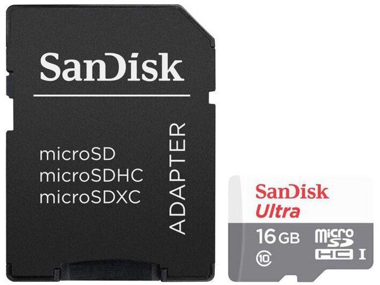 Imagem de Cartão de Memória 16GB Micro SD SanDisk Classe 10 - Ultra