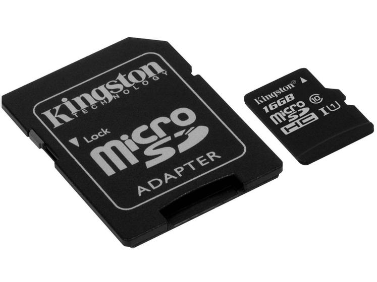 Imagem de Cartão de Memória 16GB Micro SDHC com Adaptador