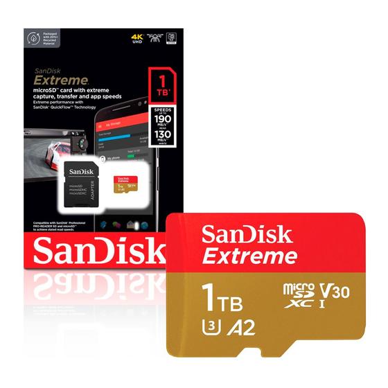 Imagem de Cartão de Memoria  1Tb Micro SD Cl10 190mb/s Extreme SDSQXAV-1T00-GN6MN Sandisk