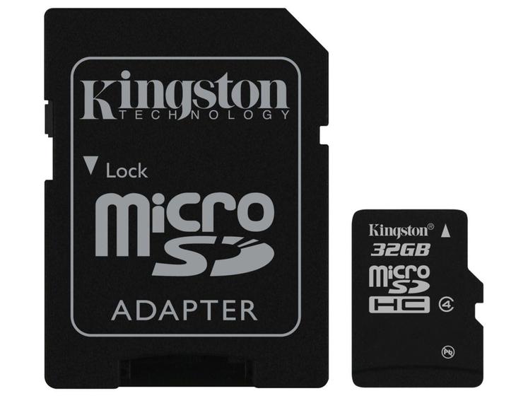 Imagem de Cartão de Memória 32GB Micro SDHC Classe 4 - com Adaptador Kingston SDC4/32GB