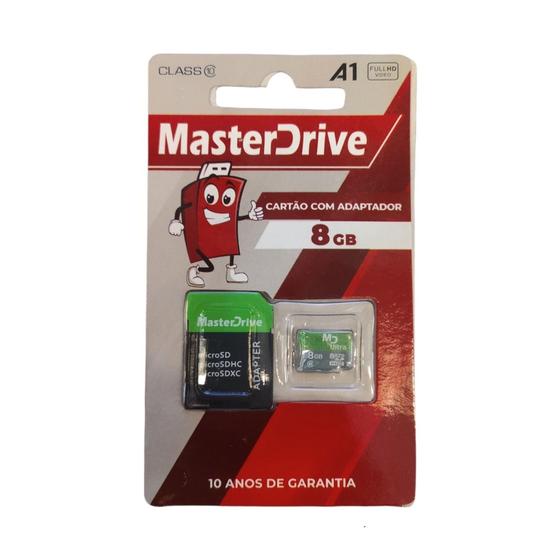 Imagem de Cartão De Memória 8GB Micro SD Classe 10 Masterdrive