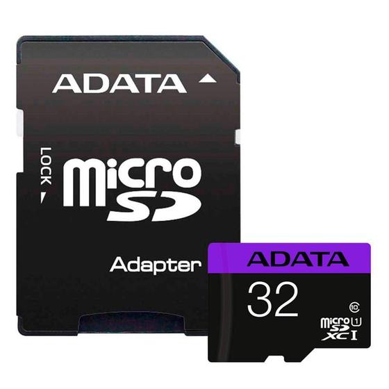 Imagem de Cartão de Memória Adata MicroSDHC 32 GB Classe 10 com Adaptador - AUSDH32GUICL10-RA1