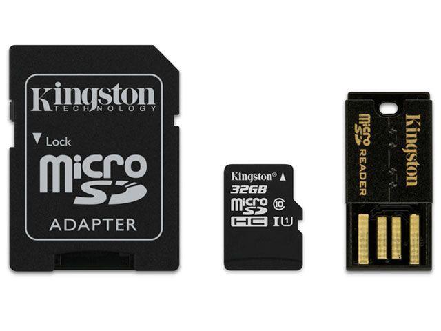 Imagem de Cartao de Memoria Classe 10 Kingston MBLY10G2/32GB Multikit 32GB Micro Sdhc+adaptador Sd+adaptadorusb