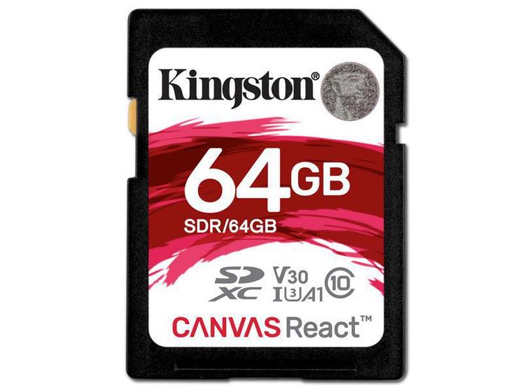 Imagem de Cartao de Memoria Classe 10 Kingston SDR/64GB SDXC 64GB 100R/80W UHS-I U3 V30 Canvas React