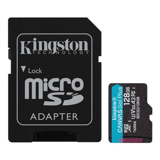 Imagem de Cartão de Memória Kingston Micro SD Canvas Go Plus 128GB Classe 10 c/ Adaptador SD - SDCG3/128GB