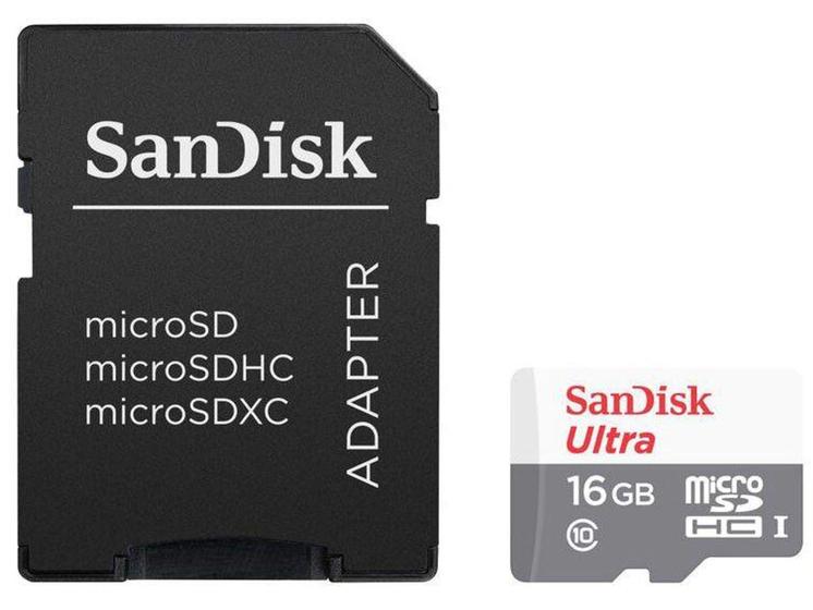 Imagem de Cartão de Memória Micro SD 16GB Com Adaptador - Classe 10 à prova de água pra Smartphone SanDisk